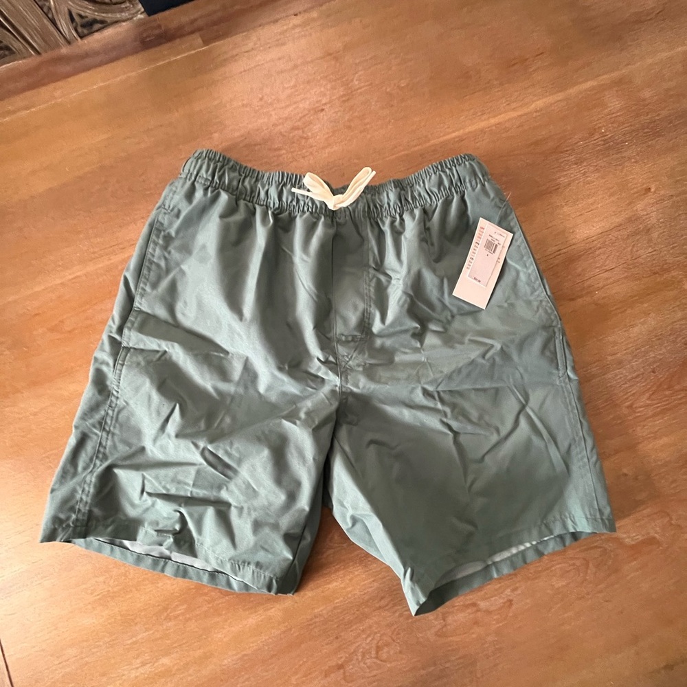 Old Navy Green Swim Trunks Quick-Dry Elastic Waist